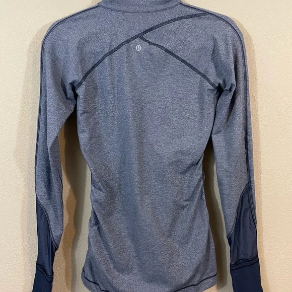 Lululemon Runderful 1/2 Zip Jacket pullover Heathered blue Size 4, EUC - Picture 8 of 9